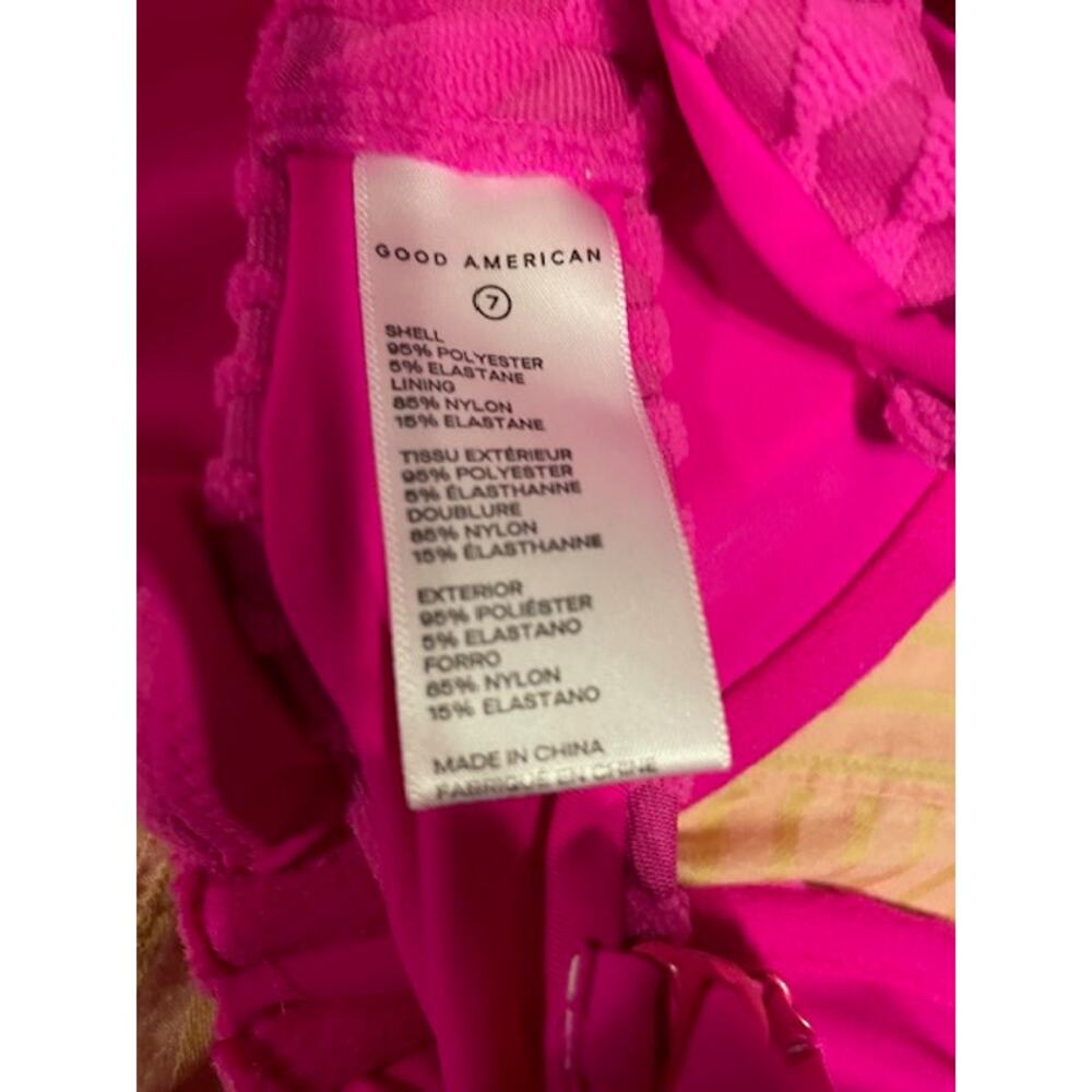Good American Size 7 (4XL) Better Bikini Demi Top & Bottom Hawaiian Pink - Picture 5 of 5